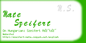 mate szeifert business card